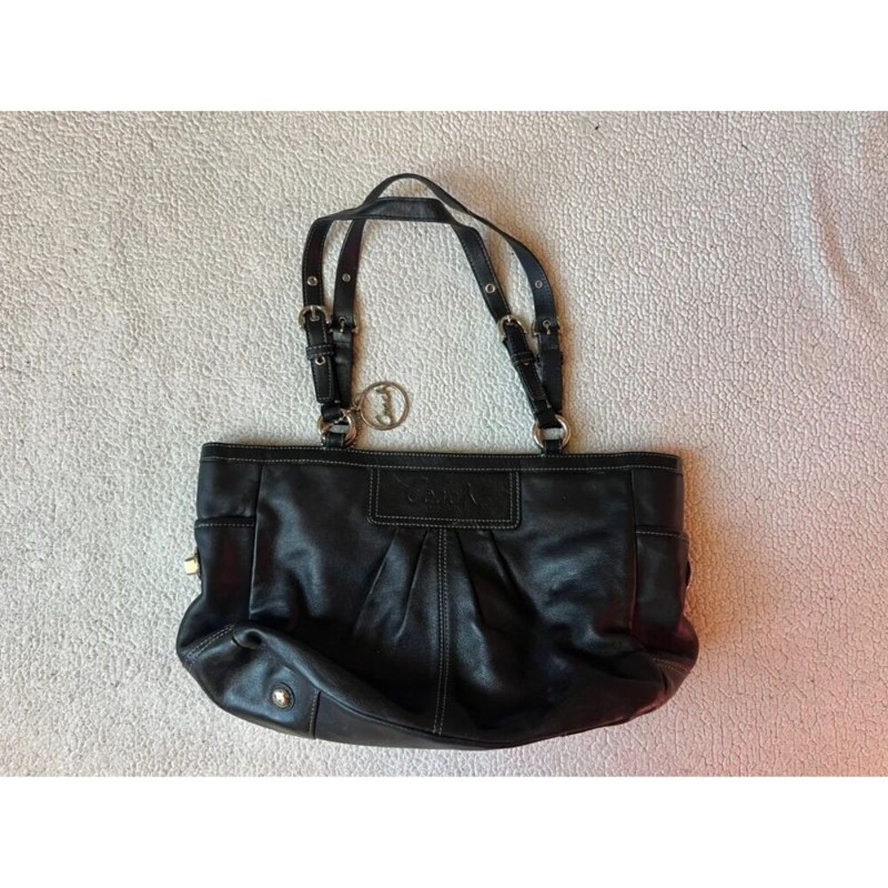 Y2K Coach East West Gallery Black Leather Shoulder Bag